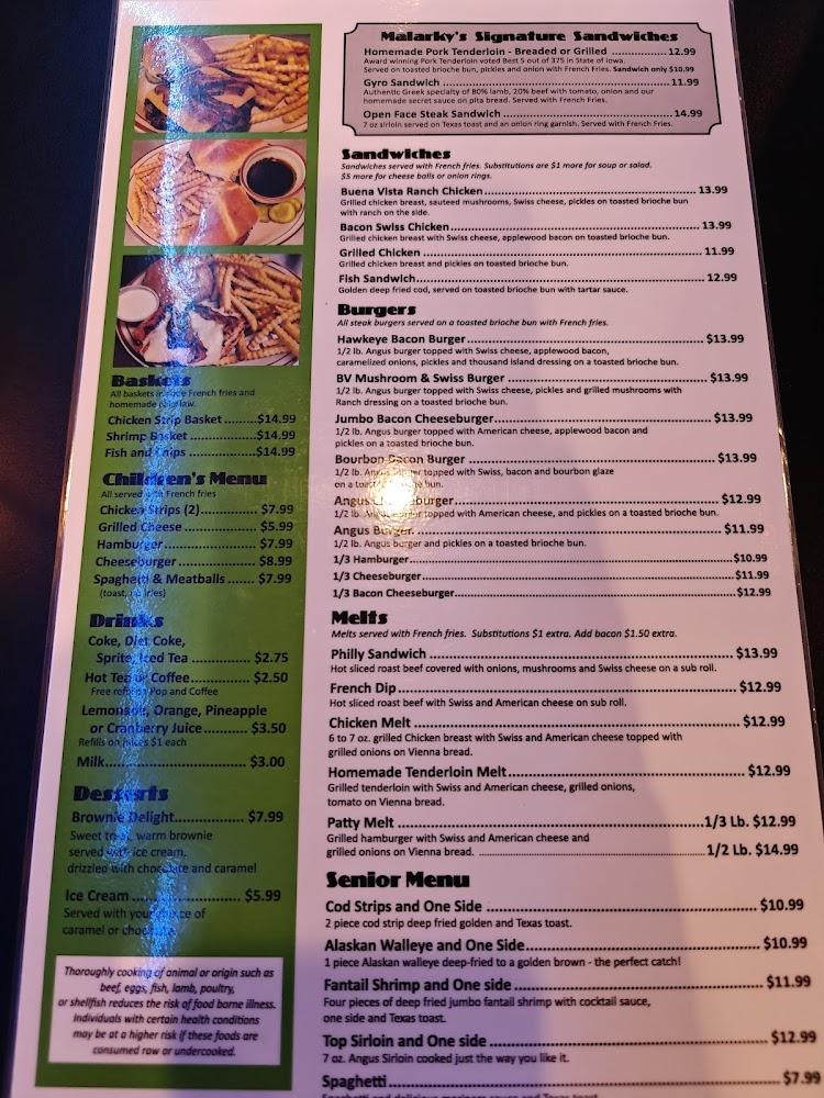 Malarky's Bar and Grill Menu image 1