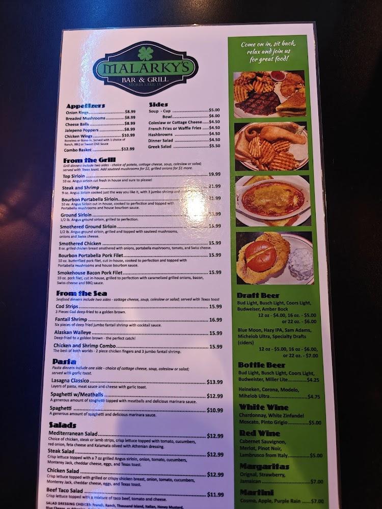 Malarky's Bar and Grill Menu image 2
